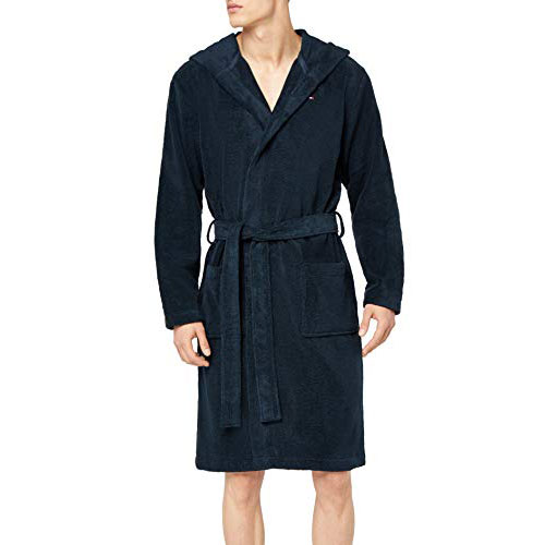 Tommy Hilfiger Herren Icon Hooded Bathrobe Bademantel