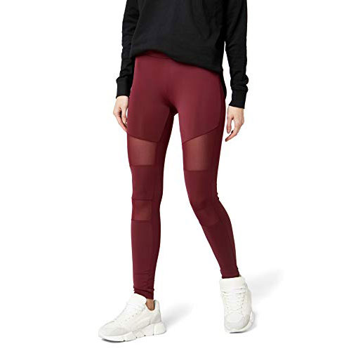 Urban Classics Damen Leggings Tech Mesh Yoga-Fitness-Hose, lange Streetwear- & Sporthose mit Netzeinsätzen