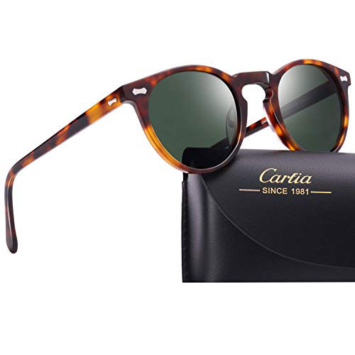 Carfia Retro Polarisierte Damen Sonnenbrille Outdoor UV 400 Brille für Fahren Angeln Reisen, Acetat-Rahmen